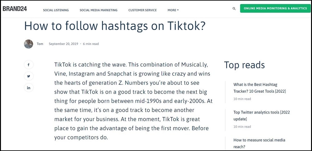 Brand24 for Tik Tok Follower Tracker