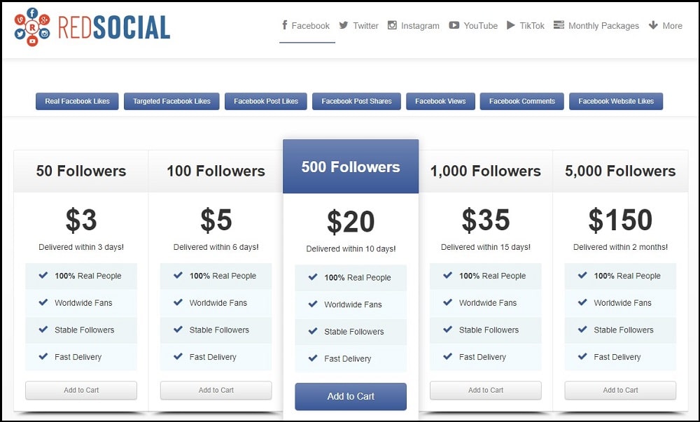 Buy Facebook Followers for RedSocial