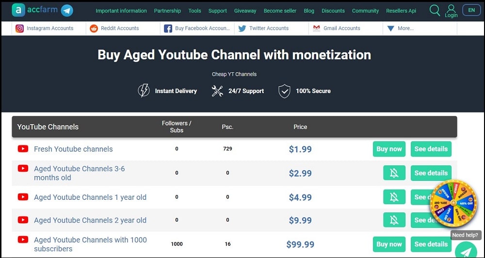 Buy Monetized You Tube Channels for Accs Market