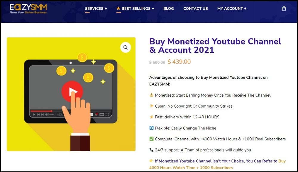 Buy Monetized You Tube Channels for Eazy SMM