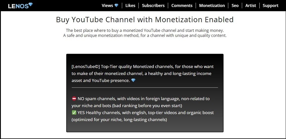Buy Monetized You Tube Channels for Lenos