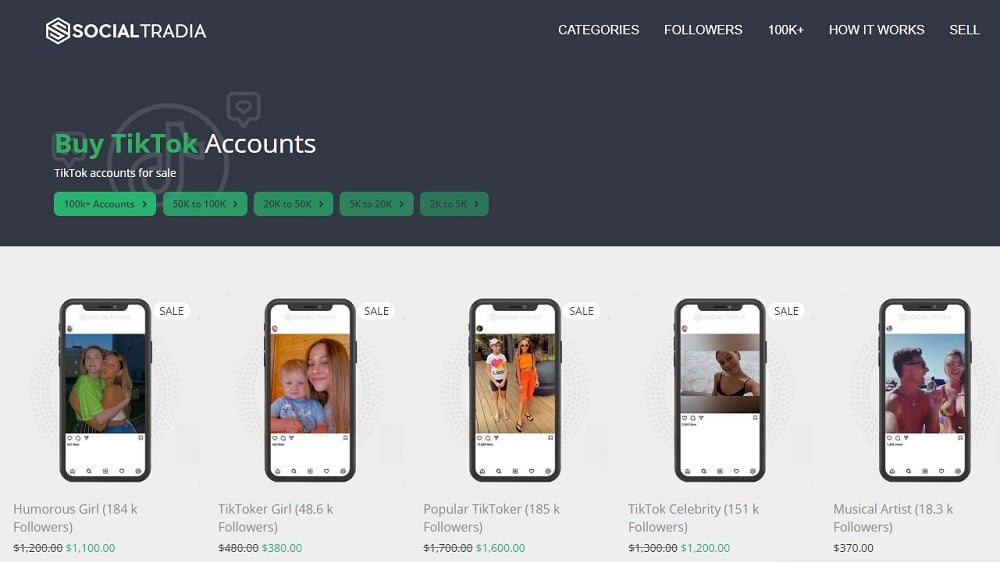 Buy Tik Tok Account for Social Tradia