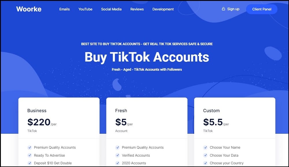 Buy Tik Tok Account for Woorke