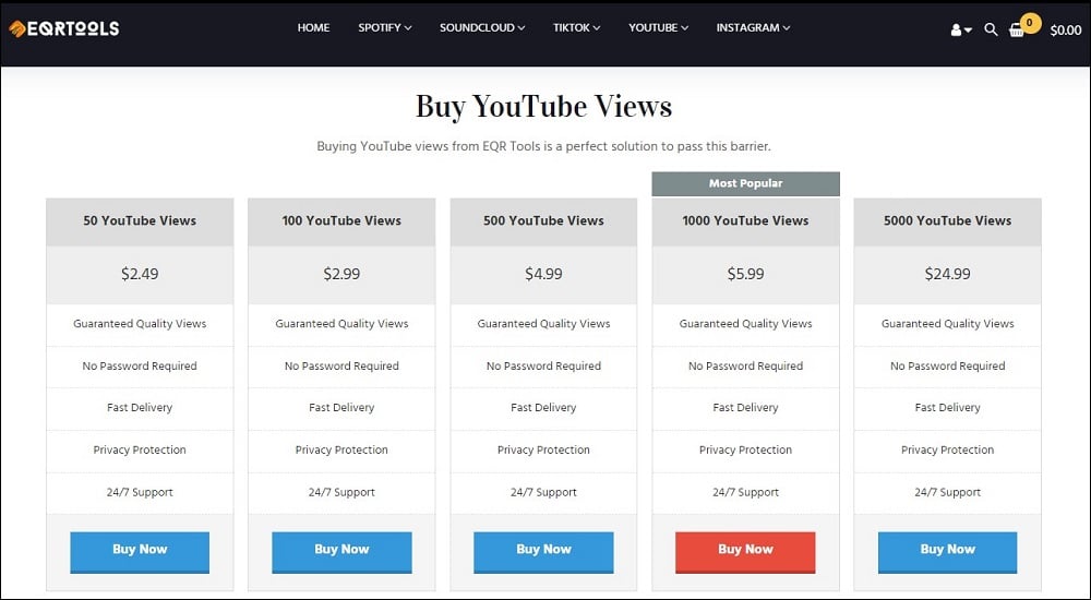 Buy YouTube Views for SocialPRBoss