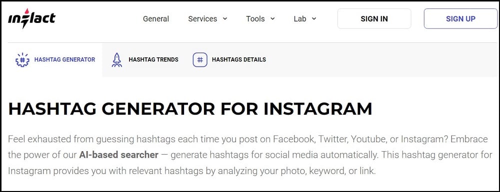 Inflact Hashtag Generator