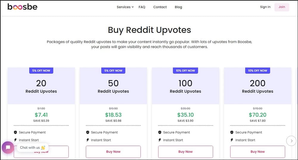 Buy Reddit Upvotes on Boosbe