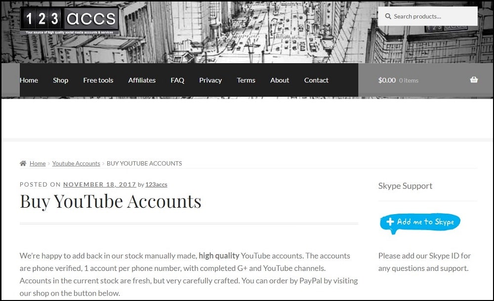 Buy YouTube Accounts for 123accs