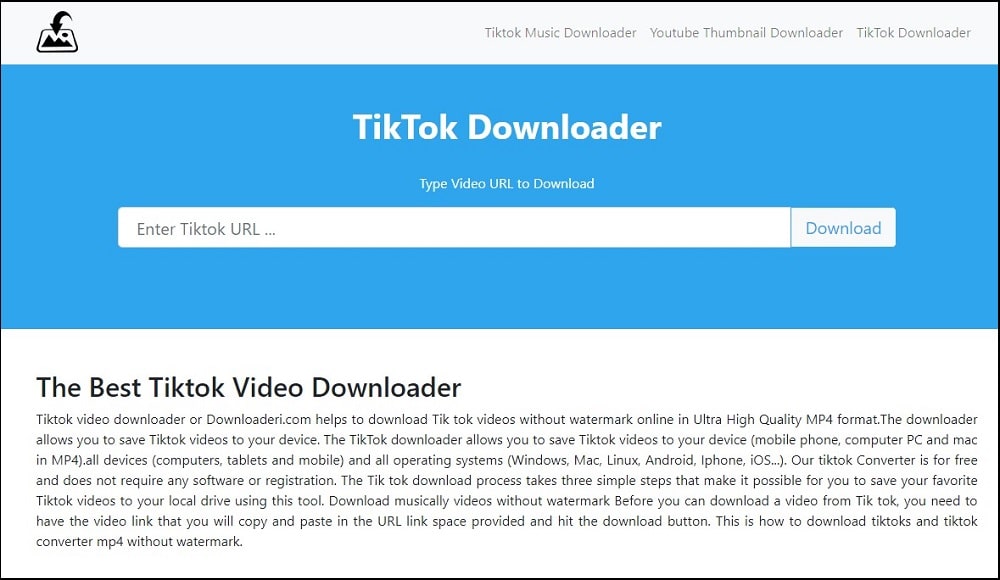 Downloaderi one of the Best TikTok Video Downloaders