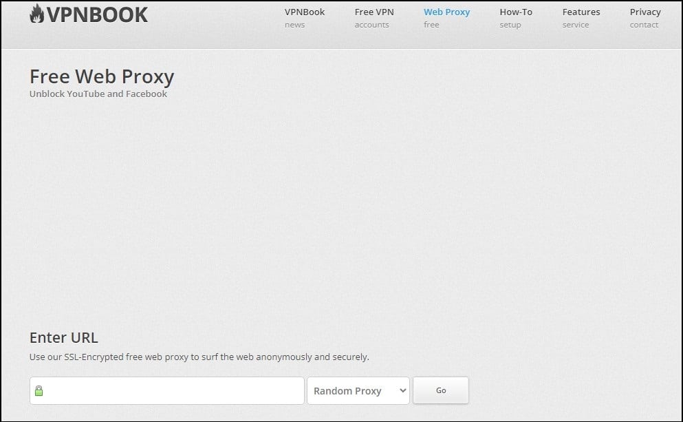 Web Proxy Servers is VPNBook Web Proxy