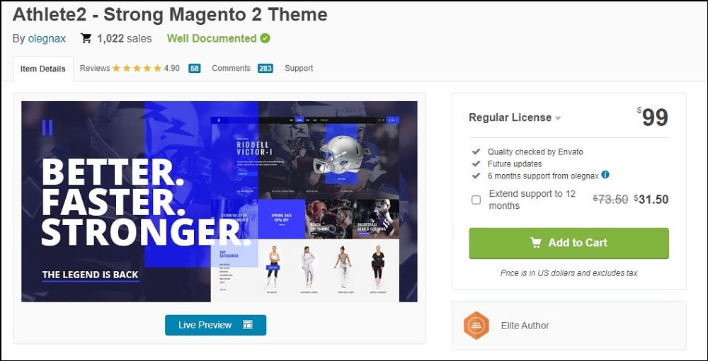 Athlete Magento Theme Overview