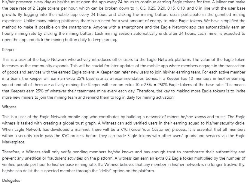 Eagle Network Whitepaper Excerpt on Miner Types