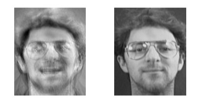 Example of reconstruction attack on facial recognition model